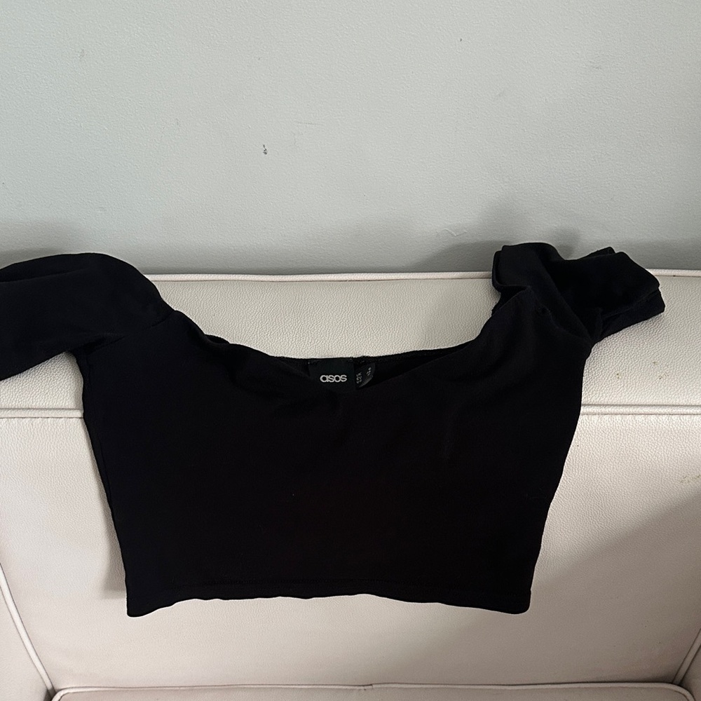 ASOS Black Off-Shoulder crop top